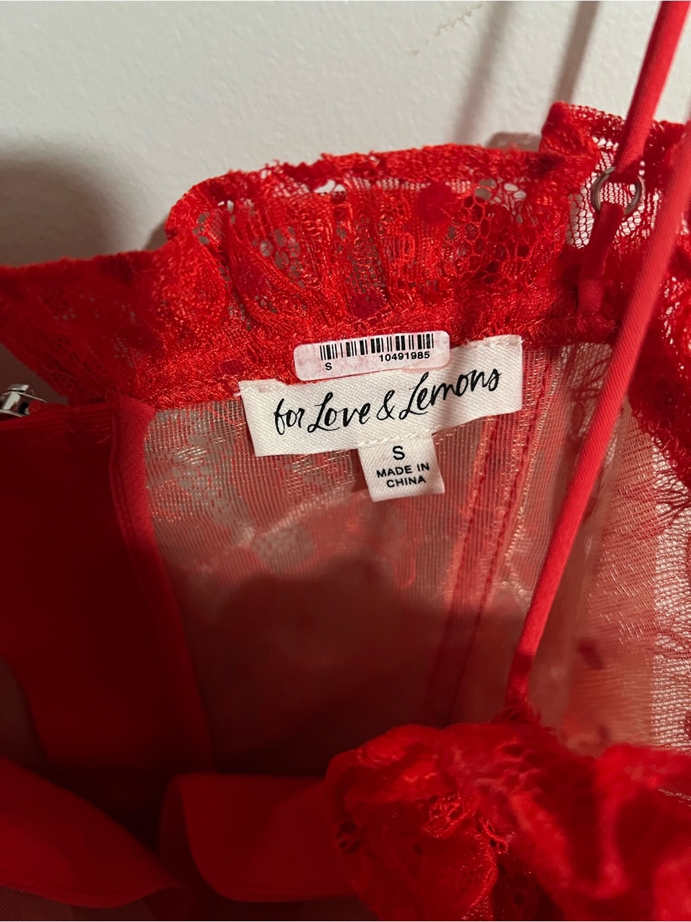 For Love & Lemons Red Ruffled Mini Dress - Picture 6 of 8
